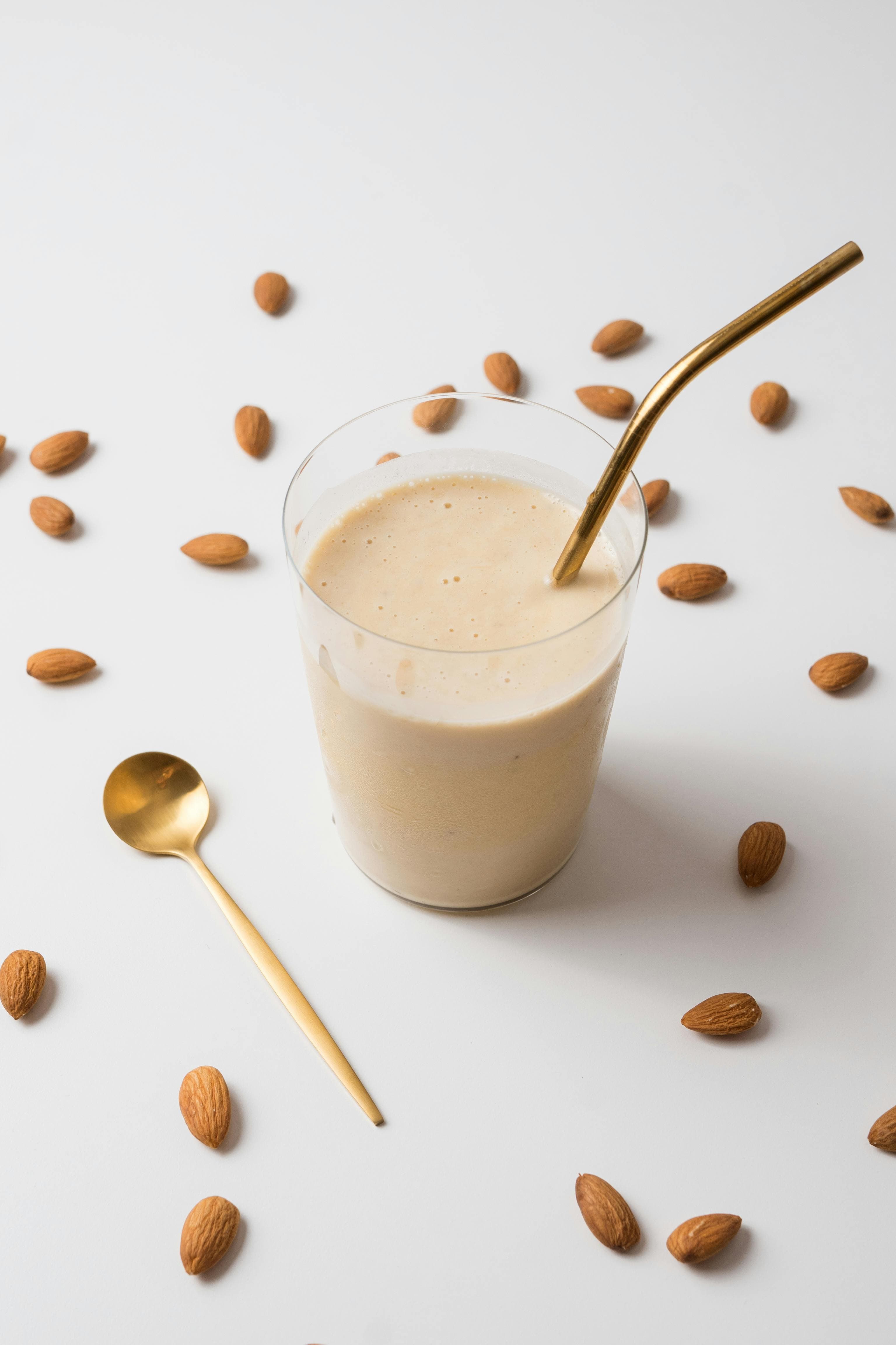 Almond milk used in vegan cooking