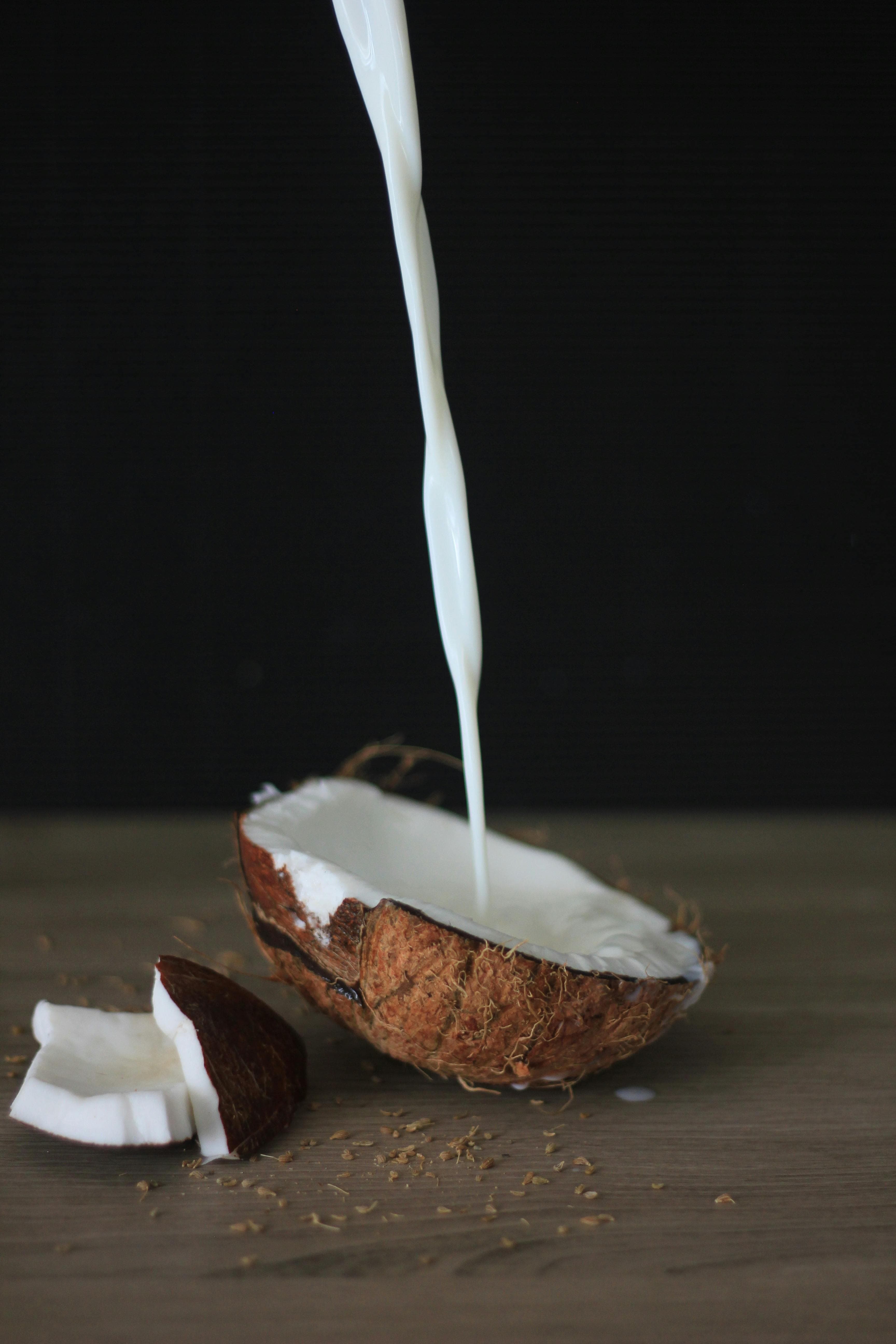 Coconut milk used in vegan Indian cooking