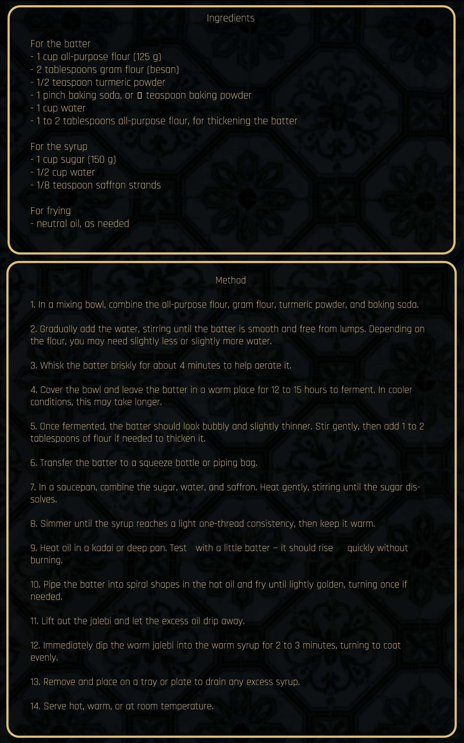 Jalebi recipe page preview