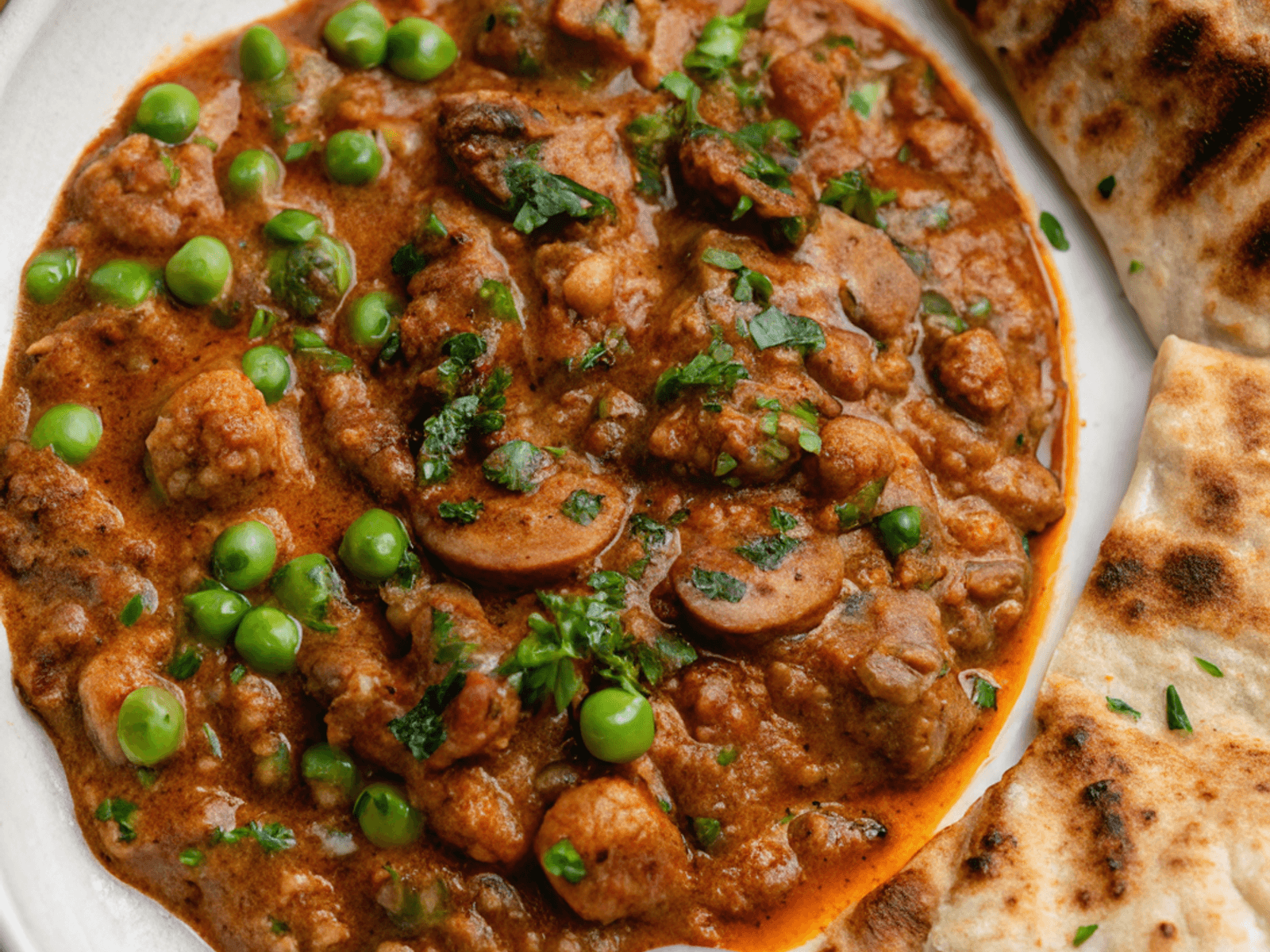Mushroom Matar Masala (Mushroom Pea curry)