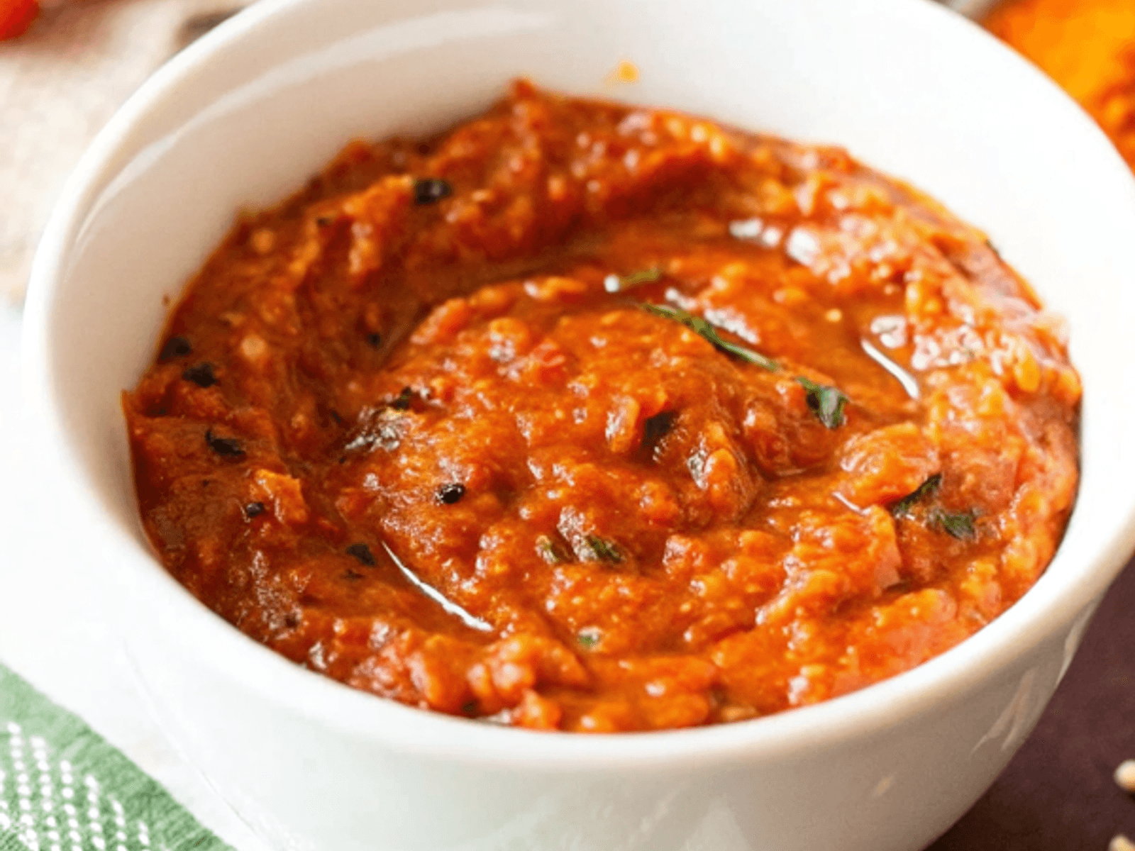 Tomato Chutney Recipe (For Idli & Dosa)