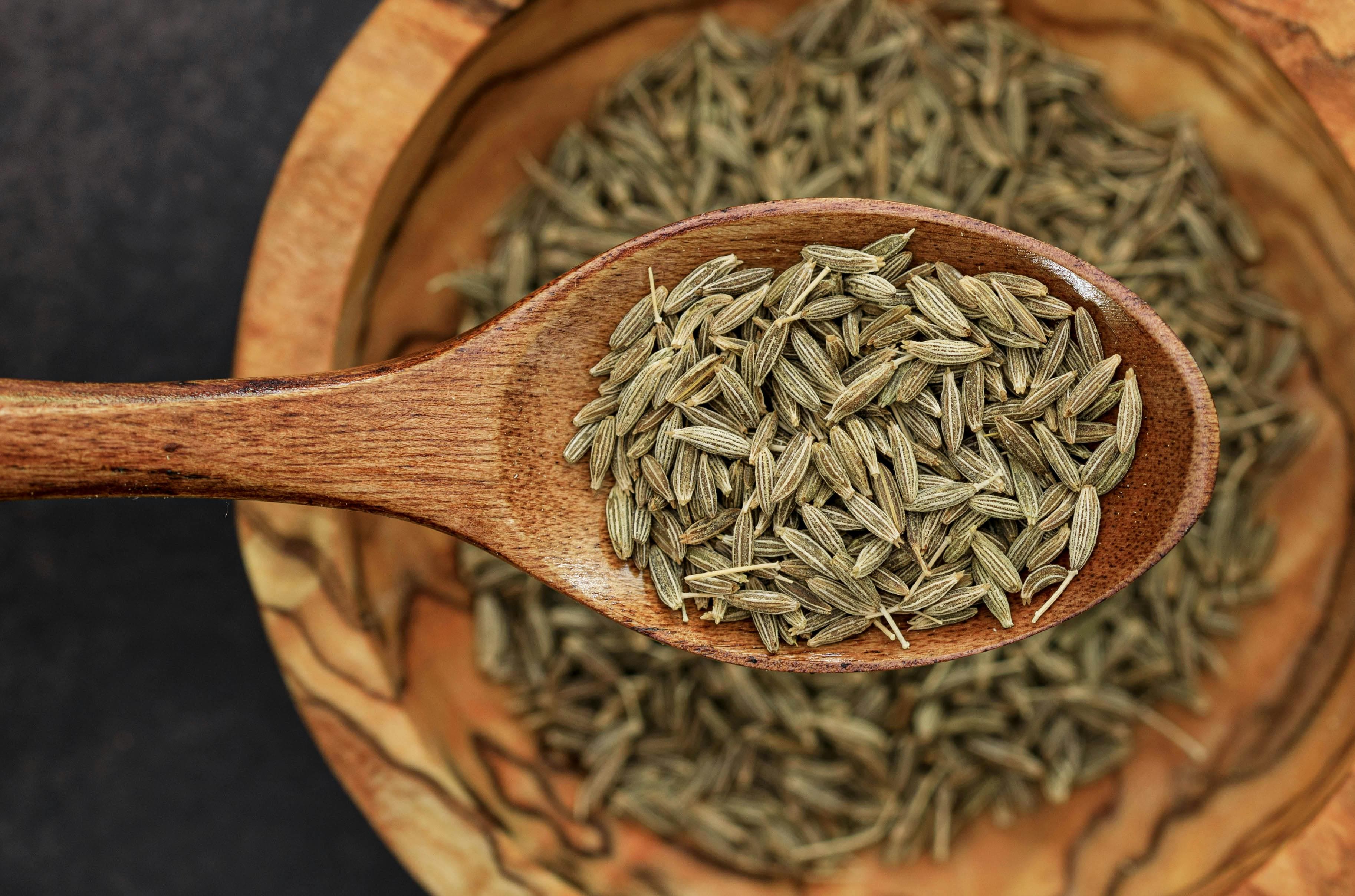 Whole cumin seeds commonly used in Indian cooking